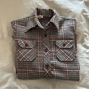 Vintage Plaid Button-Up Shirt